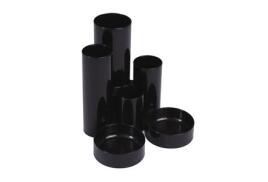 ValueX Deflecto Tube Tidy 6 Compartments Black - CP018YTBLK