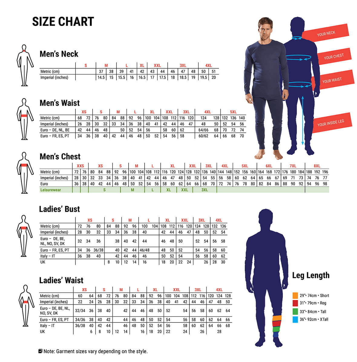 My Clothing Size Chart