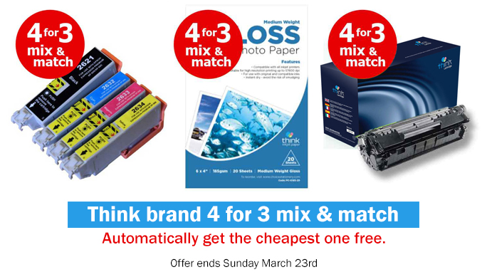 4 for 3 mix and match choice Think Brand