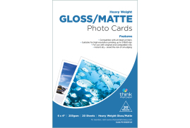 Think Double Sided Glossy/Matte 6x4 Photo Paper - 255gsm - 20 Sheets