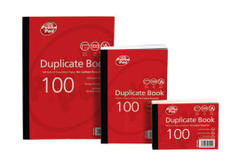 ValueX 216x130mm Duplicate Book Carbonless Ruled 1-100 Taped Cloth Binding 100 Sets (Pack 5) - 6901-FRM