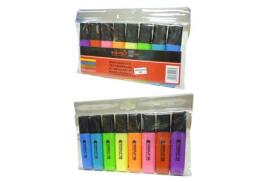 ValueX Flat Barrel Highlighter Pen Chisel Tip 1-5mm Line Assorted Colours (Pack 8) - 7910wt8