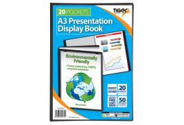 Tiger A3 Presentation Display Book 20 Pocket Black - 300934