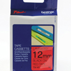 Brother Black On Red Label Tape 12mm x 8m - TZE431 Image