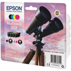 Epson 502 Binoculars Black CMY Standard Capacity Ink Cartridge 14.5ml Multipack - C13T02V64010 Image