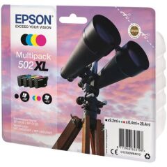 Epson 502XL Binoculars Black CMY High Yield Ink Cartridge 28ml Multipack - C13T02W64010 Image