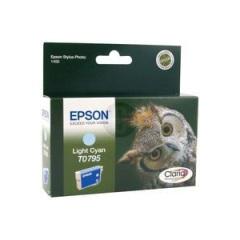 Epson T0795 Owl Light Cyan High Yield Ink Cartridge 11ml - C13T07954010 Image