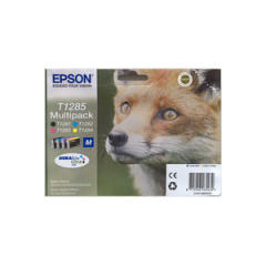 Epson T1285 Fox Black CMY Colour Standard Capacity Ink Cartridge 6ml 3x3.5ml Multipack - C13T12854012 Image