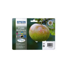 Epson T1295 Apple Black CMY Colour Standard Capacity Ink Cartridge 11ml 3x7ml Multipack - C13T12954012 Image