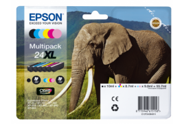 Epson 24 Elephant Colour Standard Capacity Ink Cartridge 6x5ml Multipack - C13T24284011