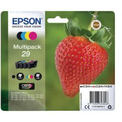 Epson 29 Strawberry Black CMY Colour Standard Capacity Ink Cartridge 5ml 3x3ml Multipack - C13T29864012 Image