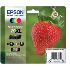 Epson 29XL Strawberry Black CMY High Yield Colour Ink Cartridge 11ml 3x6ml Multi - C13T29964012 Image