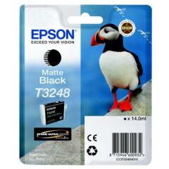 Epson T3248 Puffin Matte Black Standard Capacity Ink Cartridge 14ml - C13T32484010 Image