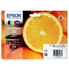 Epson 33 Oranges Black CMY Colour Standard Capacity Ink Cartridge 6ml 4x4.5ml Multi - C13T33374011 Image