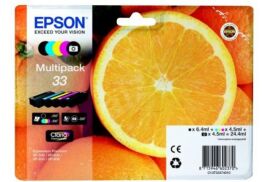 Epson 33 Oranges Black CMY Colour Standard Capacity Ink Cartridge 6ml 4x4.5ml Multi - C13T33374011