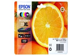 Epson 33XL Oranges Black CMY Colour High Yield Ink Cartridge 12ml 8ml 4x9ml - C13T33574011