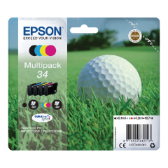 Epson Singlepack 4 Colour 34 DURABrite Ultra Ink C13T34664010 Image