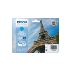 Epson T7022 Eiffel Tower Cyan High Yield Ink Cartridge 21ml - C13T70224010 Image