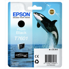 Epson T7601 Killer Whale Photo Black Standard Capacity Ink Cartridge 26ml - C13T76014010 Image