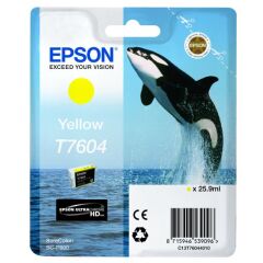 Epson T7604 Killer Whale Yellow Standard Capacity Ink Cartridge 26ml - C13T76044010 Image