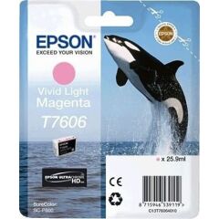Epson T7606 Killer Whale Vivid Light Standard Capacity Magenta Ink Cartridge 26ml - C13T76064010 Image