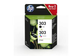 HP 303 Black Tricolour Ink Cartridge 2x 4ml Twinpack for HP ENVY Photo 6230/7130/7830 series - 3YM92AE