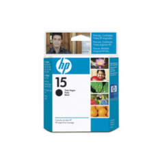 HP 15 Black High Yield Ink Cartridge 25ml - C6615D Image