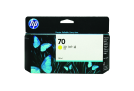 HP 70 Yellow Inkjet Cartridge (Standard Yield, 130ml) C9454A