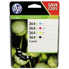HP 364XL Black and Colour Standard Capacity Ink Cartridge 18ml 3x 6ml Multipack - N9J74AE Image
