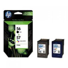 HP 56/ 57 Black Standard Capacity Tricolour Ink Cartridge 19ml 17ml Twinpack - SA342AE Image