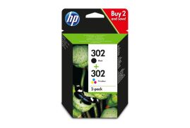HP 302 Black Standard Capacity Tricolour Ink Cartridge 4ml 3.5ml Twinpack - X4D37AE