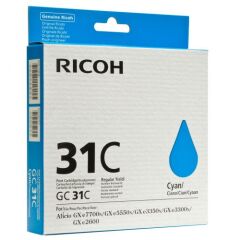 Ricoh GC31C Cyan Standard Capacity Gel Ink Cartridge 1.92k pages for GXE3350N - 405689 Image