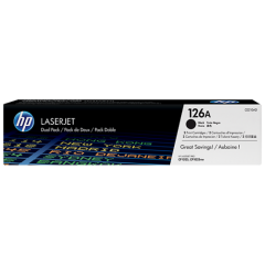 HP 126A Black Standard Capacity Toner Cartridge 1.2K pages Twinpack for HP LaserJet Pro 100/CP1025/M275 - CE310AD Image
