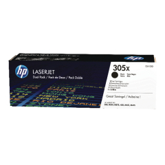 HP 305X Black High Yield Laserjet Toner Cartridge (Pack of 2) CE410XD Image