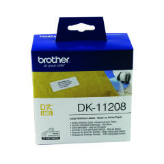 Brother Black on White Paper Large Address Labels (Pack of 400) DK11208 Image