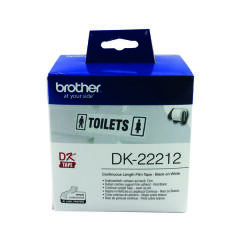 Brother Black on White Continuous Length Film Tape 62mm DK22212 Image