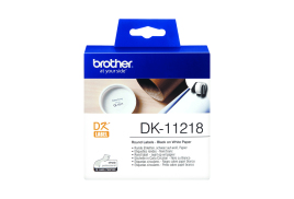 Brother Label Roll 24mm Round 1000 Per Roll Black on White DK11218