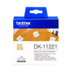 Brother Label Roll 23 x 23mm Black on White DK11221 Image