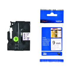 Brother TZe Labelling Tape 9mm x 8m Black on White TZEN221 Image