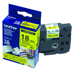 Brother P-Touch 18mm Black on Yellow TZE641 Labelling Tape TZE641 Image