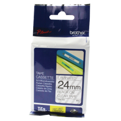 Brother P-Touch 24mm Black on Clear TZE151 Labelling Tape TZE151 Image