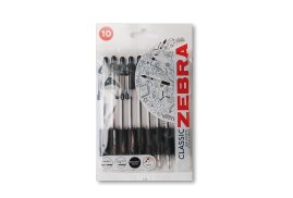 Zebra Z-Grip Retractable Ballpoint Pen 1.0mm Tip Black (Pack 10) - 1951