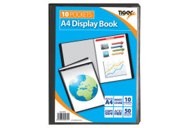 Tiger A4 Presentation Display Book 10 Pocket Black - 300931