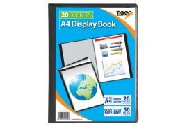 Tiger A4 Presentation Display Book 20 Pocket Black - 300932