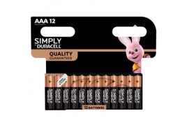 Duracell Simply AAA Alkaline Batteries (Pack 12) - MN2400B12SIMPLY