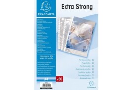 Exacompta A4 90 Micron Polypropylene High Quality Punched File Pocket Crystal Clear (Pack 50)