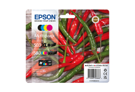 Epson Chillie 503XL Black, standard Cyan, Magenta, Yellow Multipack of 4 - C13T09R94010